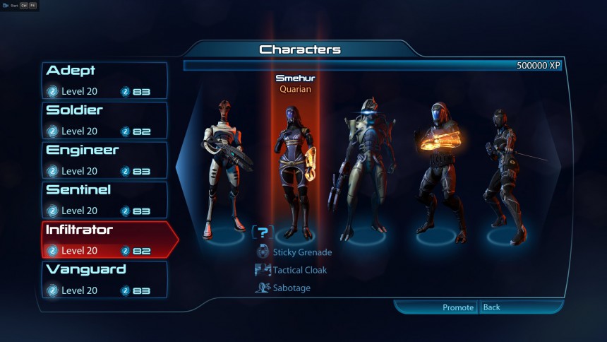 Character arbitration in ME3MP